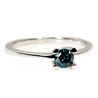 i513Db Gold Engagement Ring with Blue Diamond 0.10ct - 0.25ct